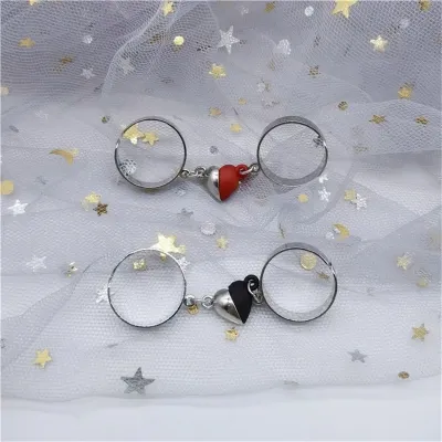 Love Heart Couple Magnetic Finger Rings 